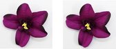 2x Bloemen Click vlinder orchidee paars