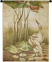 Wandkleed Antieke Vogelprenten - Antieke vogelprent elegante vogels Wandkleed katoen 120x160 cm - Wandtapijt met foto XXL / Groot formaat!