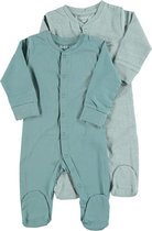 Zeeman new born pyjama - biologisch katoen - blauw  - maat 56 - 2 stuks