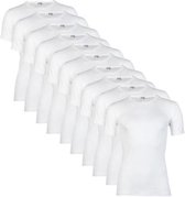 10-pack Extra lange heren T-shirts met ronde hals M3000 Wit maat XL