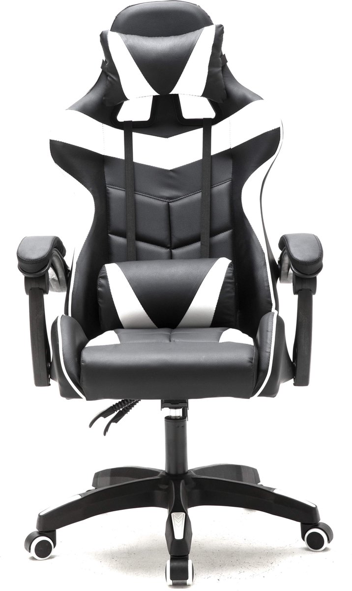 Gamestoel Cyclone tieners - bureaustoel - racing gaming stoel - wit zwart - VDD Gaming