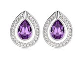 Fashionidea - Mooie paarse oorbellen in zilver bijoulegering de Earring Drop Dark Purple