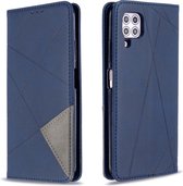 Voor huawei p40 lite ruit textuur horizontale flip magnetische lederen tas met houder en kaartsleuven en portemonnee (blauw)