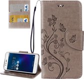 Voor Asus Zenfone 3 Max / ZC520TL Vlinders Love Flowers Embossing Horizontale Flip Leather Case met houder & kaartsleuven & Wallet & Lanyard (grijs)