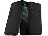 Voor iPhone 11 Pro Simple Style Shockproof PC + TPU Case (Zwart)