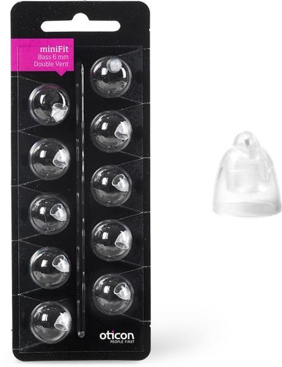 Goedkoopste Oticon miniFit Bass tip 6mm dubbele venting