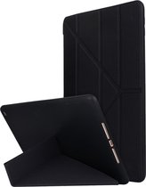 Voor iPad 10.2 inch TPU horizontale vervorming Flip lederen tas met houder (zwart)