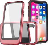 Transparante PC Full Coverage Schokbestendige beschermhoes voor iPhone XR (rood)