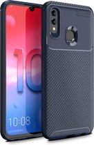 Voor Galaxy A70e Carbon Fibre Texture Shockproof TPU Case (Blauw)