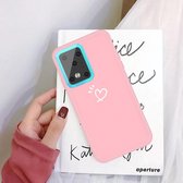 Voor Galaxy S20 Ultra Love Heart Pattern Frosted TPU-beschermhoes (roze)