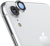 Titanium legering metalen camera lensbeschermer gehard glasfilm voor iPhone XR (zilver)