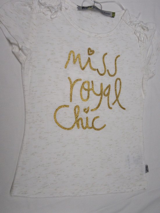 rumbl, meisje, t-shirt kote mouw , creme , miss royal chic 104 / 110
