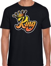 Zwart Koningsdag King t-shirt - zwart - heren - koning t-shirt/ kleding/ outfit S