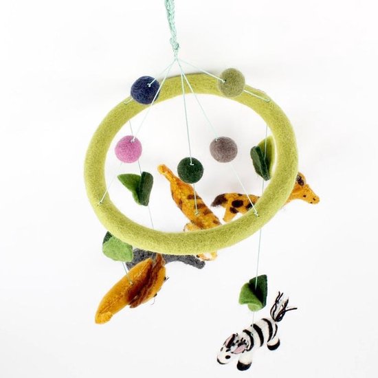 Animaux de la jungle mobiles en Feutres