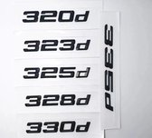 330d Zwart embleem voor BMW 3-serie type aanduiding achterklep logo kofferdeksel