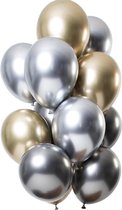 12 Ballonnen Chrome Silvold Feest Balonnen Party Feest Metallic - Versiering - Lets Decorate®