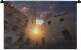 Wandkleed San Gimignano - De grote Toren van de stad San Gimignano in Italië Wandkleed katoen 60x40 cm - Wandtapijt met foto