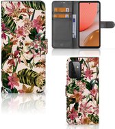 GSM Hoesje Geschikt voor Samsung Galaxy A72 Fotohoesje ontwerpen Flowers