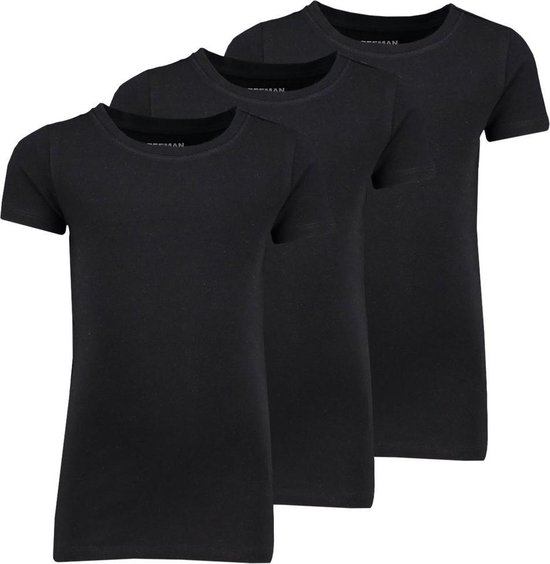 wekelijks Blanco stikstof Zeeman kinder meisjes T-shirt korte mouw - zwart - maat 98/104 - 3 stuks |  bol.com