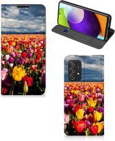 Stand Case Moederdag Cadeau Geschikt voor Samsung Galaxy A52 Telefoonhoesje met foto Tulpen
