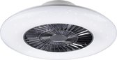 LED Plafondlamp met Ventilator - Plafondventilator - Iona Vison - 40W - Rond - Mat Chroom - Kunststof