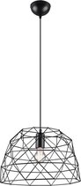 LED Hanglamp - Hangverlichting - Iona Hiva XL - E27 Fitting - Rond - Mat Zwart - Aluminium