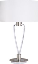 LED Tafellamp - Tafelverlichting - Iona Hilton - E27 Fitting - Rond - Mat Nikkel - Aluminium