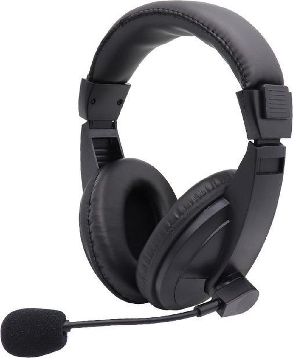 Gaming Headset - Stereo Koptelefoon met microfoon - Geschikt voor PC + PlayStation + XBox + Nintendo + Mobiel - met 3,5 mm jack PC-splitter - Over ear - Zwart