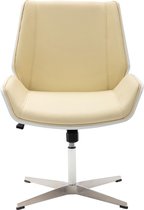 Stoel - Bezoekersstoel - Kunstleer - Comfortabel - Wit - Crème