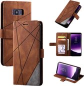Voor Samsung Galaxy S8 Plus Skin Feel Splicing Horizontale Flip Leather Case met houder & kaartsleuven & portemonnee & fotolijst (bruin)