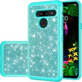 Voor LG G8 ThinQ Glitter Poeder Contrast Huid Schokbestendig Silicone + PC Beschermhoes (Groen)