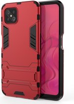 Voor OPPO A92s PC + TPU schokbestendige beschermhoes met onzichtbare houder (rood)