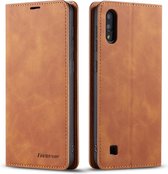Voor Galaxy A10 / M10 Forwenw Dream Series Oil Edge Strong Magnetism Horizontal Flip Leather Case with Holder & Card Slots & Wallet & Photo Frame (Brown)