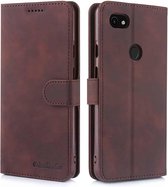 Voor Google Pixel 3a XL Diaobaolee Pure Verse Textuur Horizontale Flip Leren Case, met Houder & Kaartsleuf & Portemonnee & Fotolijst (Bruin)