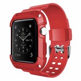 Voor Apple Watch 3/2/1 Generation 38 mm All-in-One siliconen band (rood + zwart)