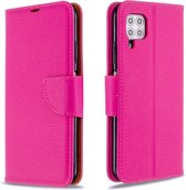 Voor Huawei P40 Lite Litchi Texture Pure Color Horizontal Flip PU Leather Case met houder & kaartsleuven & Wallet & Lanyard (Rose Red)