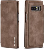 Voor Galaxy Note 8 Hon Ancient Series lederen tas met kaartsleuven en houder en portemonnee (koffie)