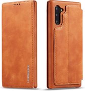 Voor Galaxy Note 10+ Hon Ancient Series lederen tas met kaartsleuven en houder en portemonnee (bruin)