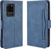 Voor Galaxy S20 Ultra / S20 Ultra 5G Wallet Style Skin Feel Calf Pattern Leather Case met aparte kaartsleuf (blauw)