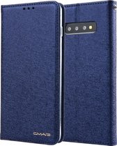 Voor Galaxy S10 CMai2 zijde textuur horizontale flip lederen tas met houder & kaartsleuven & fotolijst & portemonnee (koningsblauw)