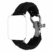 Voor Apple Watch Series 5 & 4 40 mm / 3 & 2 & 1 38 mm Paraplukoord Nylon gevlochten riem (zwart)