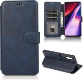 Voor Samsung Galaxy Note 10 Kalf Textuur Magnetische Gesp Horizontale Flip Leren Case met Houder & Kaartsleuven & Portemonnee & Fotolijst (Blauw)