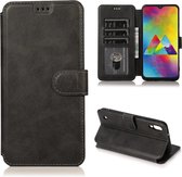 Voor Samsung Galaxy M10 Kalf Textuur Magnetische Gesp Horizontale Flip Leren Case met Houder & Kaartsleuven & Portemonnee & Fotolijst (Zwart)