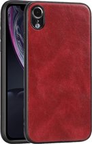 Voor iPhone XR Crazy Horse Textured kalfsleer PU + PC + TPU Case (rood)