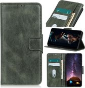 Voor xiaomi redmi 9c mirren gekke paard textuur horizontale flip lederen case met houder & kaartsleuven & portemonnee (donkergroen)