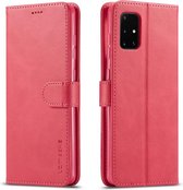 Voor Samsung Galaxy A51 5G LC.IMEEKE kalfsleer Horizontale flip lederen tas, met houder & kaartsleuven & portemonnee & fotolijst (rood)