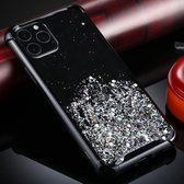 Voor iPhone 11 Pro vierhoekige schokbestendige glitterpoeder acryl + TPU beschermhoes (zwart)