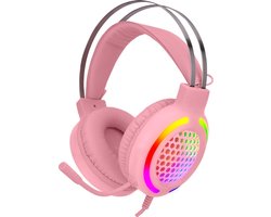 Snopy Pinky PC Gaming Headset – LED – Roze - SN-GX82