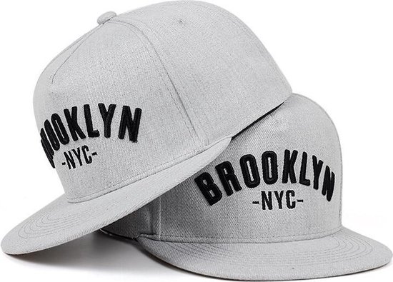 NY ROCKSTAR | Snapback | Brooklyn NYC | Unisex | Grijs | Snapback Cap Heren  | Petten... | bol.com