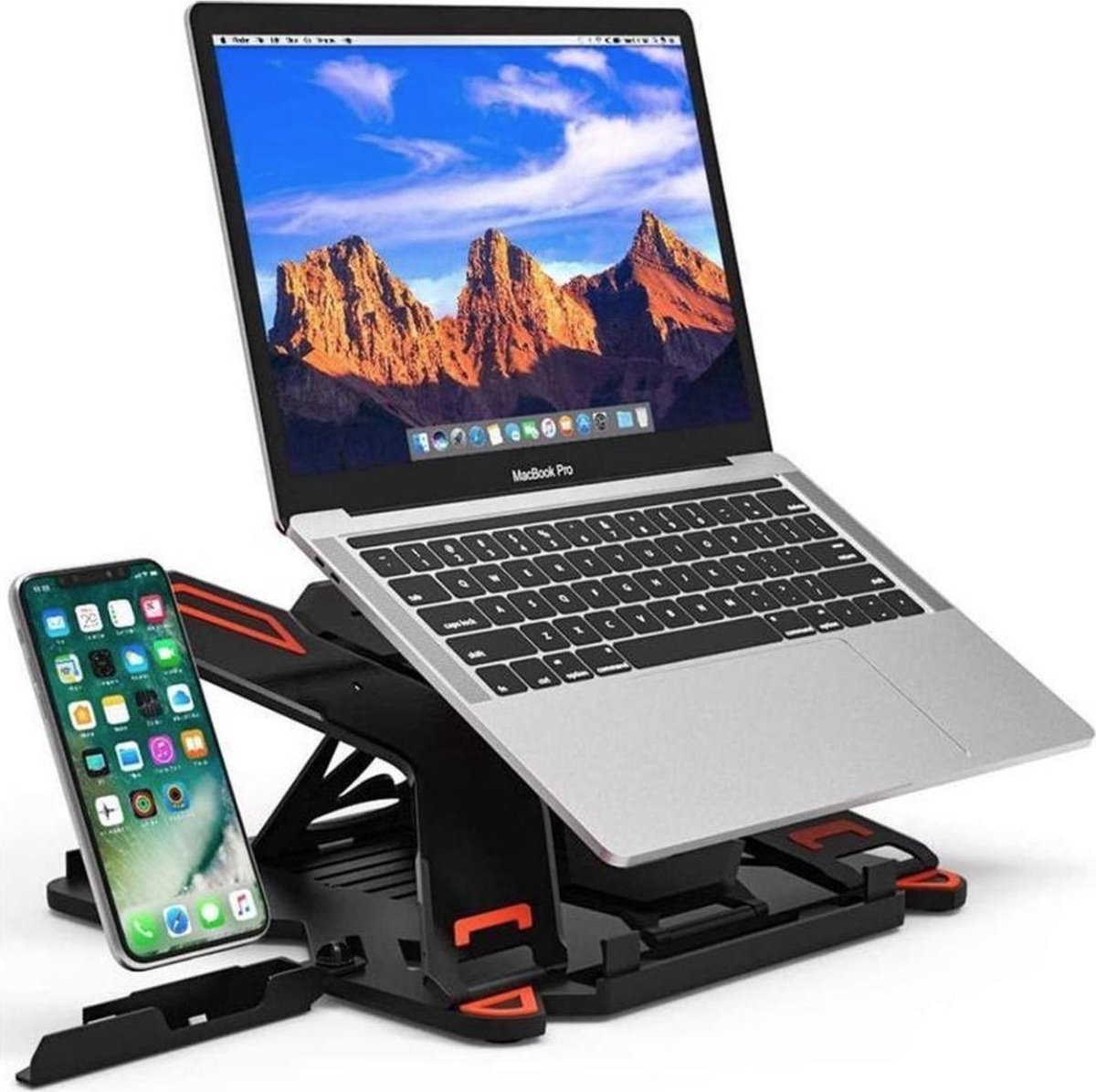 Jumalu Laptop Standaard met Telefoonhouder - Laptopstandaard Verstelbaar/Draaibaar - Laptophouder - Laptoptafel - Tablet Houder - Laptop Tafel - Tablethouder - Ergonomische Laptop Standaard